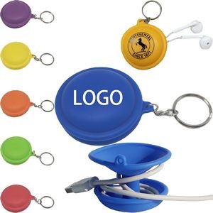 Cable Winder and Keychain Combo for Earphones
