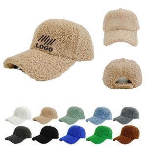 Lamb-Wool Baseball-Caps Warm-Winter Teddy-Fleece