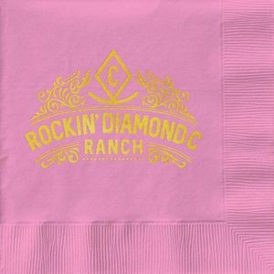 Candy Pink Cocktail 3-Ply Beverage Napkins - 1-Color Screen Print