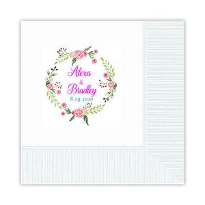 Beverage Napkins | Digital Color | 3-ply White 5"x 5" Coin Edge Embossing