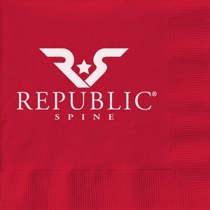 Red Cocktail 3-Ply Beverage Napkins - 1-Color Screen Print