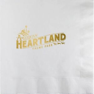 White 3-Ply Luncheon Napkins - 1-Color Screen Print