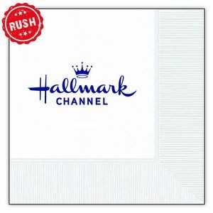 White Cocktail 3-Ply Beverage Napkins - RUSH Service Available!