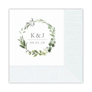 Beverage Napkins | Digital Color | 3-ply White 5"x 5" Coin Edge Embossing