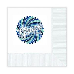 Beverage Napkins | Full Color Digital Color | 3-ply White 5"x 5" Coin Edge Embossing