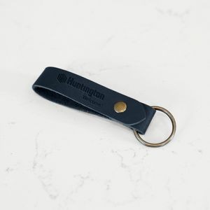 Leather Loop Keychain Low MOQ Fast Ship Logo Deboss, Monogrammed With Name or Initials