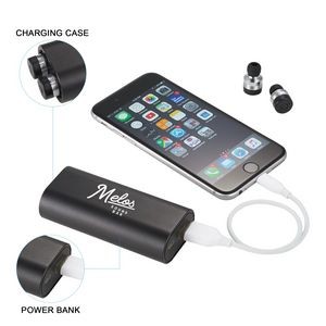Metal True Wireless Earbuds and Power Bank