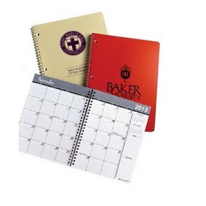 Wire Bound Monthly Planner w/ Paper Cover (8-1/2" x 5-1/2" Sheet Size)