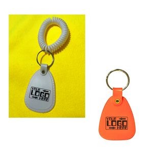 Coil Bracelet Key Chains with A Teardrop Badge