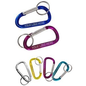 Laser Engraved Aluminum Carabiners with Key Ring