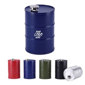 25Oz. Stainless Steel Oil Drum Shape Flask