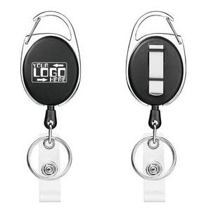Oval Shape Retractable Badge Holder with Clip
