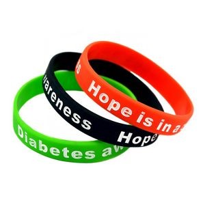 1/2 Inch Custom Ink Injected Silicone Wristband - High Quality