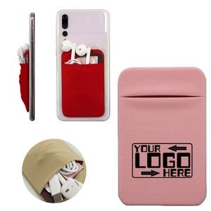 Solid Color Full Covered Spandex Lycra Cellphone Card Holder
