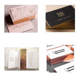 Cardboard Business Card With Golden Edge