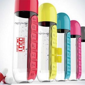 600ML Plastic Water Bottle With Pill Case