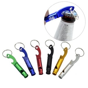 Emergency Whistle Bottle Opener w/ Keychain
