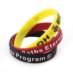 1/2 Inch Embossed Printed Silicone Wristband - High Quality