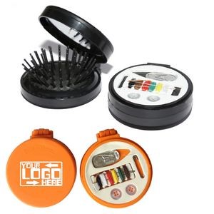 3-In-1 Sewing Kit w/ Hairbrushes and Mirror