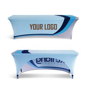 6' Printed Open-Back 3 Sided Stretch Table Cover