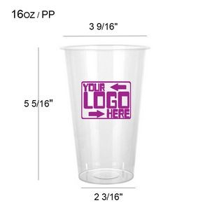 16oz Disposable Coffee Cup Juice Packaging Plastic Cup/ PP Cup