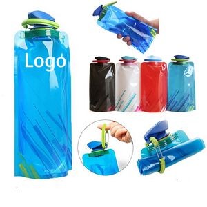 Travel Sports Collapsible Foldable Clip Water Bag Pouch Bottle