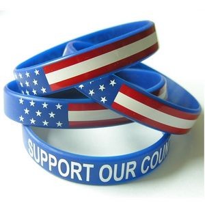 American Flag Printed Silicone Wristband