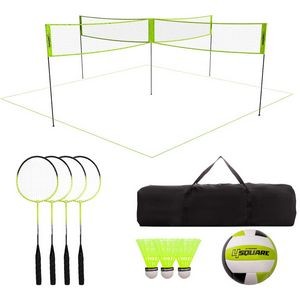4 Square Volleyball Badminton Combo and Pickleball Combo Set