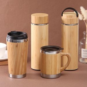 Stainless Steel Thermos with Wooden Cup