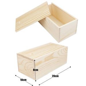 7.87 x 3.94 x 3.15 Inches Unfinished Wood Storage Box
