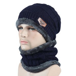 Artificial Wool Winter Beanie Hat Scarf Set
