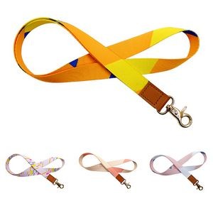 Full Color Polyester And PU Lanyard With Metal Split-Ring