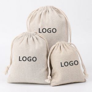 Custom Size Jute Bag With Drawstring Linen