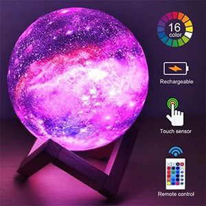16 Colors Remote And Touch Control Galaxy Moon Lamp