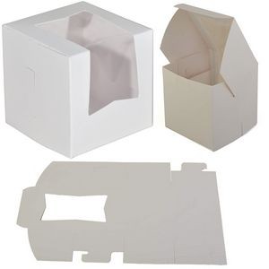 Paperboard White Lock Corner Window Bakery Box
