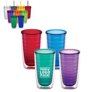 Clear & Colorful Insulated Tumbler 16 Oz