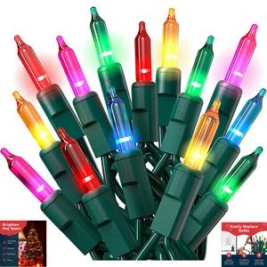 7M 100 Leds Multi Color Christmas Tree Lights with Green Wire