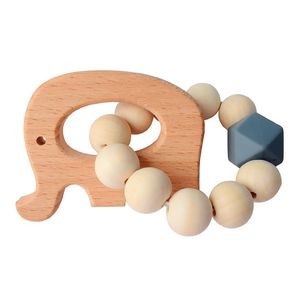 Natural Wood Teething Rattle and Teether