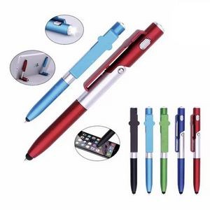 4 in 1 Multi-function Phone Stand LED Stylus Ballpoint Pen