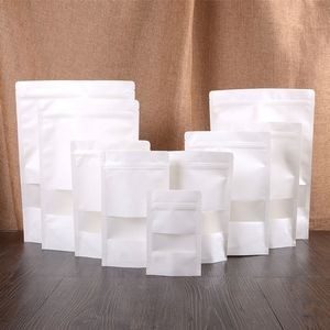 Custom Reusable Ziplock White Kraft Paper Food Storage Bag