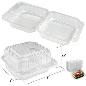 Clear Plastic Square Hinged Food Container