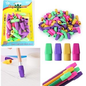 50 Pieces Cap Erasers Top Pencil Eraser Toppers