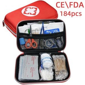 First Aid Kit, 184 Pieces Small Water-Resistant Hard Shell Case - Perfect for Travel, Outdoor, Home,