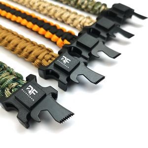 Survival Paracord Bracelet Kit with Compass Thermometer Whistle Knife Fire Starter Opener
