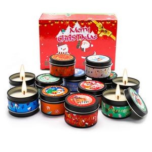 Christmas Decoration Scented Candles With Tin Boxes and Lid