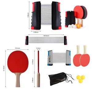 Ping Pong Paddles Balls and Portable Net Post