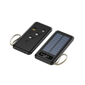 12000mAh Solar Charger with 4 Built-in Cables