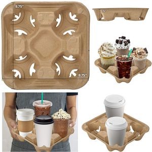 4 Cup Disposable Coffee Tray