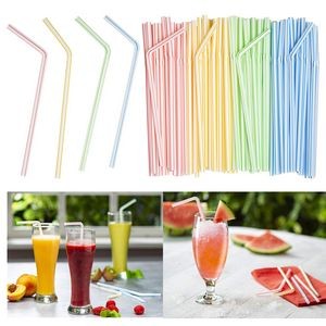 7 3/4 Inch Flexible Disposable Plastic Drinking Straws