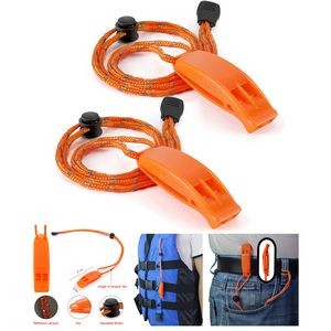 2 Pack Emergency Whistles with Lanyard